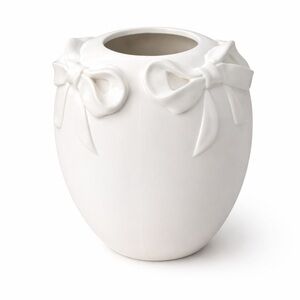 White Ceramic Bow Accent Vase Anthropologie sold out rare